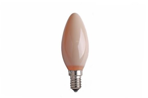 Kaarslamp 25W E14 230V B35 versterkte constructie soft peach flame beige