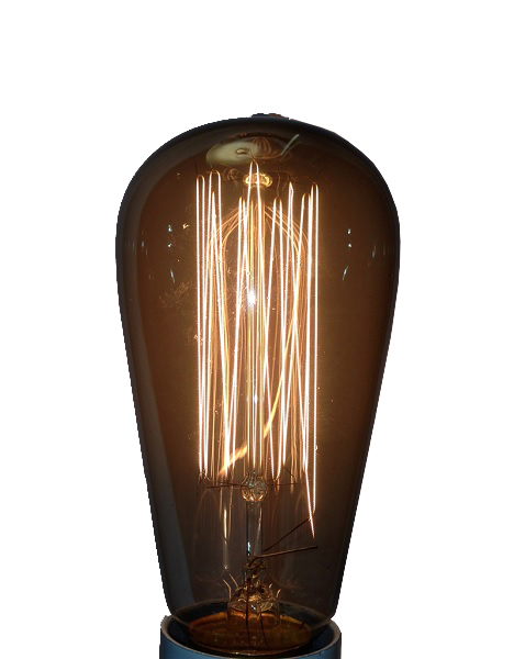 Global Lux Classic Deco Rustica lamp 60W E27 235V 64x135mm ST64 rookglas groot model

