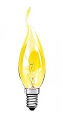 Calex kaarslamp 25W E14 230V bentip transparant geel