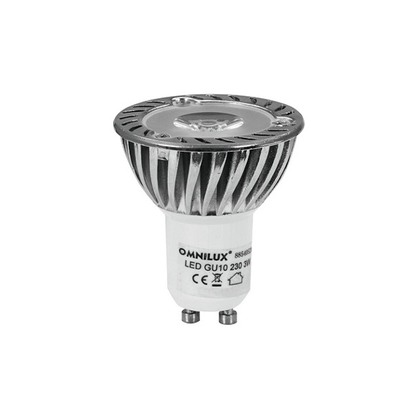 Omnilux Powerled 3W GU10 230V rood 25° niet dimbaar