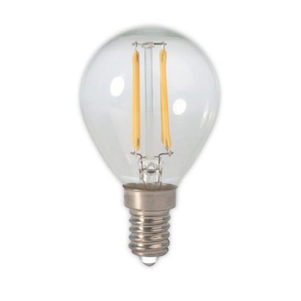 Calex filament LED kogellamp 2W E14 240V 2700K kleur 827 P45 niet helder dimbaar