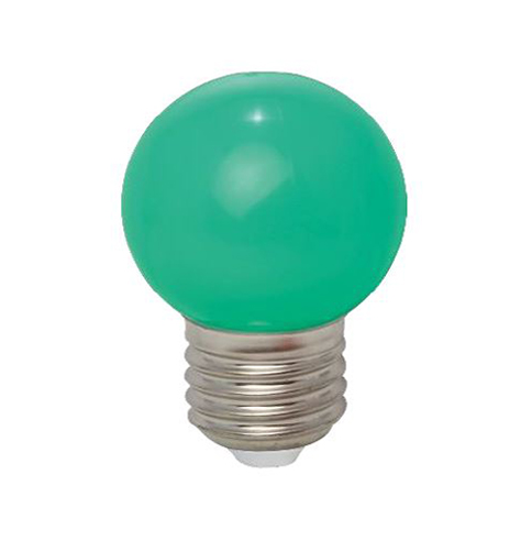 LED kogellamp 1W E27 230V met kunststof bol groen niet dimbaar