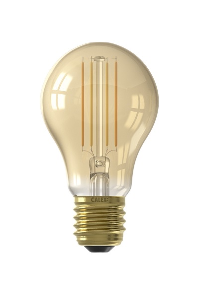 Calex Smart filament LED normaallamp 7W E27 220V-240V 3000K-1800K  kleur 830-818 goud dimbaar
