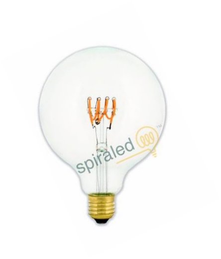 Bailey Leslie flexLED filament LED globelamp 125mm spiraled 4W E27 230V 2200K kleur 922 helder dimbaar
