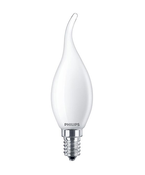 Philips Classic LED BA35 bentip kaarslamp 2,2W=25W E14 220V-240V 2700K kleur 827 mat niet dimbaar
