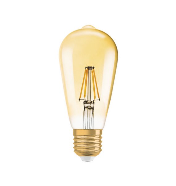 Osram Vintage 1906 Dim Edison ST64 filament LEDlamp 6,5W=54W E27 220V-240V 824 2400K goud dimbaar