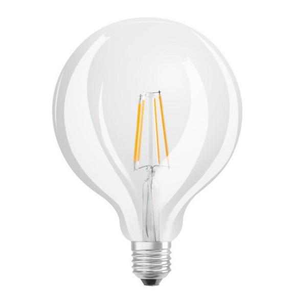 Osram Parathom filament LED globelamp 125mm 4W E27 220V-240V 2700K kleur 827 helder niet dimbaar