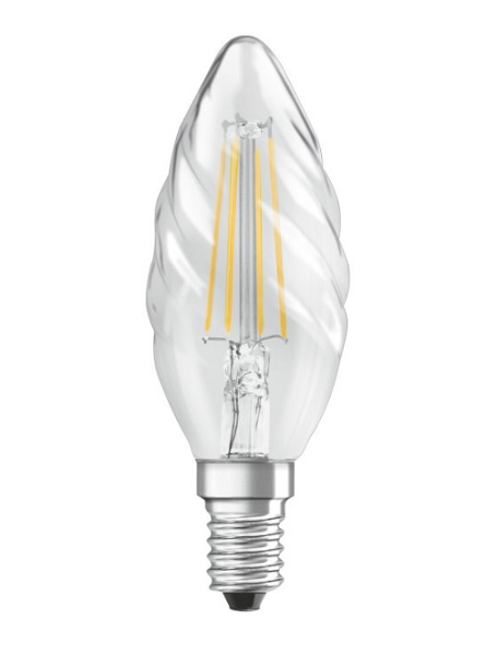 Osram Parathom Retrofit filament LED kaarslamp gedraaid 4W=40W E14 220V-240V 2700K kleur 827 BW35 helder niet dimbaar