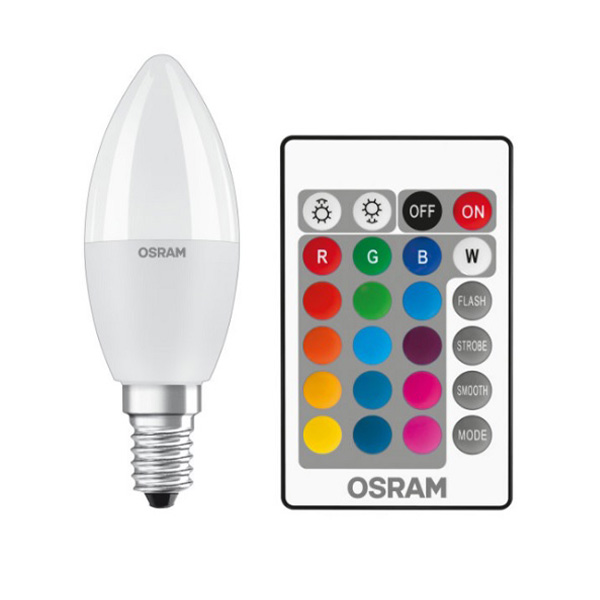 Osram Retrofit RGBW ST Classic filament LED kaarslamp 5,5W=40W E14 220V-240V 2700K kleur 827 B35 mat dimbaar