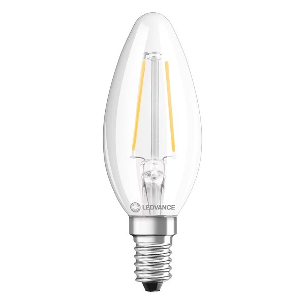 Ledvance Performance Class Classic filament LED kaarslamp B35 2,5W=25W E14 220V-240V 827 2700K helder niet dimbaar