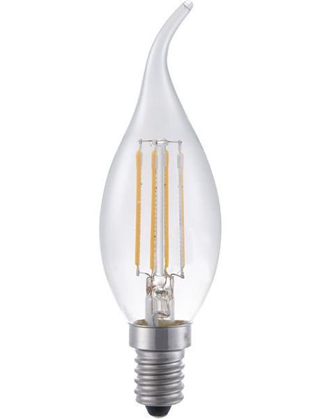 SPL filament LED bentip kaarslamp 4W E14 230V 2100K kleur 821 helder dimbaar