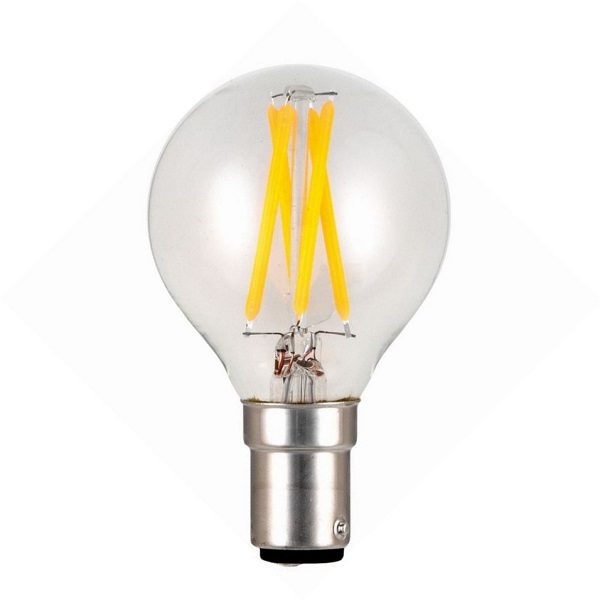 SPL filament LED kogellamp 4W B15d 230V 2500K kleur 925 helder dimbaar