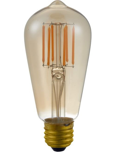 SPL Rustika ST58 filament LEDlamp 5,5W E27 230V 2000K kleur 920 goud dimbaar