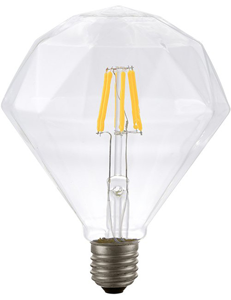 SPL Diamant filament LEDlamp 5,5W E27 230V 2200K kleur 922 helder dimbaar