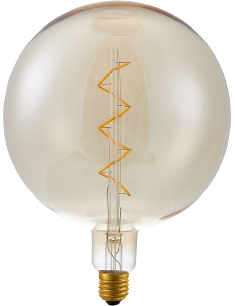 SPL Big Spiral flexLED filament LED globelamp 200mm 6W E27 230V 2500K kleur 925 goud dimbaar