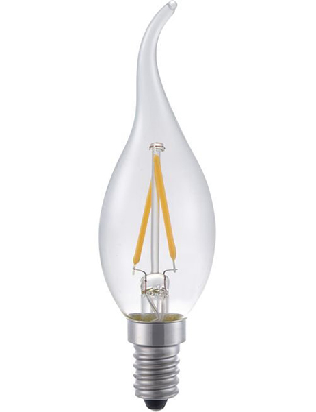 SPL filament LED bentip kaarslamp 1,5W E14 230V 2500K kleur 925 helder dimbaar