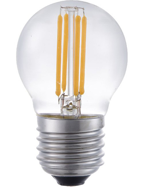 SPL filament LED kogellamp 4W E27 230V 2200K kleur 822 helder dimbaar