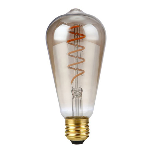 SPL Flex Rustika ST64 filament LEDlamp AX 4W E27 230V 2000K kleur 920 goud dimbaar