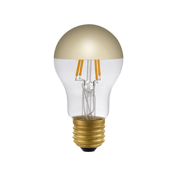 SPL filament LED kopspiegel normaallamp 4W E27 230V 2500K kleur 925 goud dimbaar