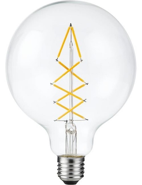 SPL filament LED globelamp Zigzag 125mm 6,5W E27 230V 922 2200K helder dimbaar