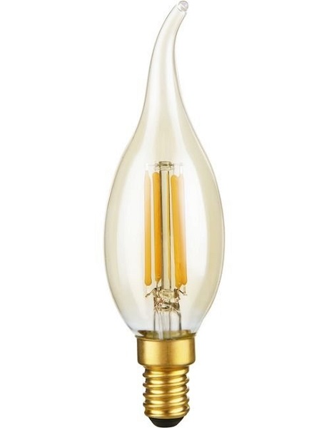 SPL filament LED bentip kaarslamp 4W=28W E14 230V 922 2200K goud dimbaar