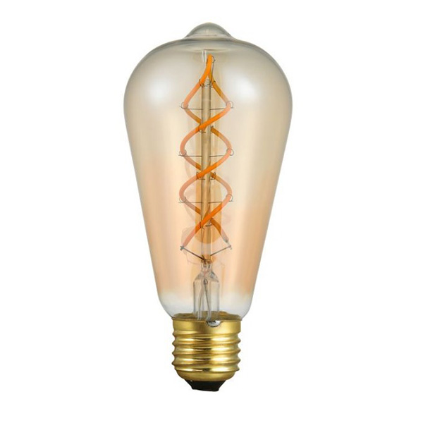 SPL Flex Rustika ST64 filament LEDlamp DH 5W E27 230V 2000K kleur 820 goud dimbaar