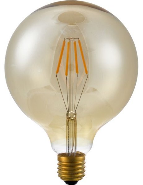 SPL filament LED globelamp 125mm 4W E27 230V 2000K kleur 920 goud dimbaar
