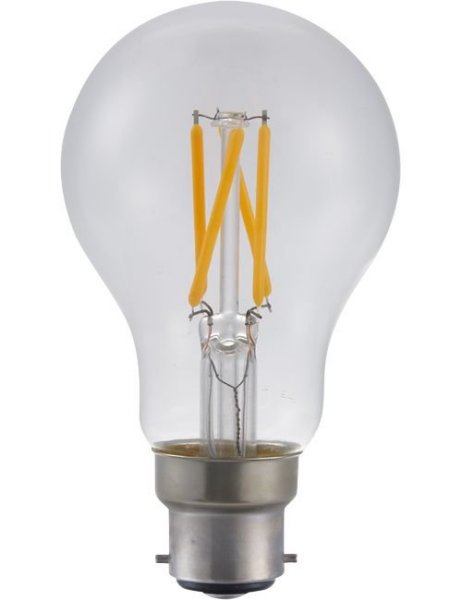 SPL filament LED normaallamp 4W=30W Ba22d 230V 2500K kleur 925 helder dimbaar
