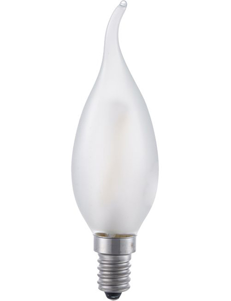 SPL filament LED bentip kaarslamp 2W=17W E14 230V 2700K kleur 827 mat dimbaar