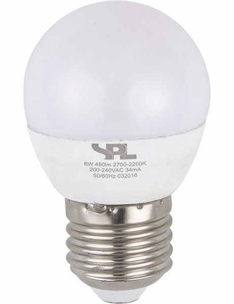 SPL LED kogellamp DimToWarm 4W=25W E27 230V 2700K-2200K kleur 927-920 opaal dimbaar
Dim to warm, kleurtemperatuur verschuift van warmwit (2700K) naar zeer warmwit (2200K) bij volledig dimmen