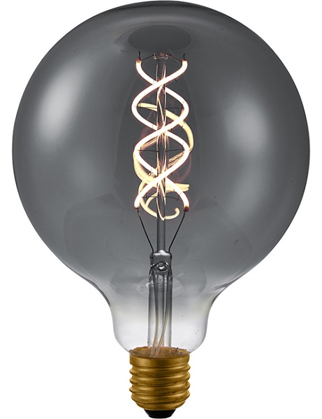 SPL flexLED filament LED globelamp 125mm DH 5W E27 230V 2200K kleur 822 smoke dimbaar