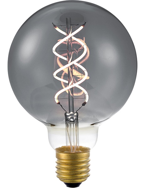 SPL flexLED filament LED globelamp 95mm DH 5W E27 230V 2200K kleur 822 smoke dimbaar