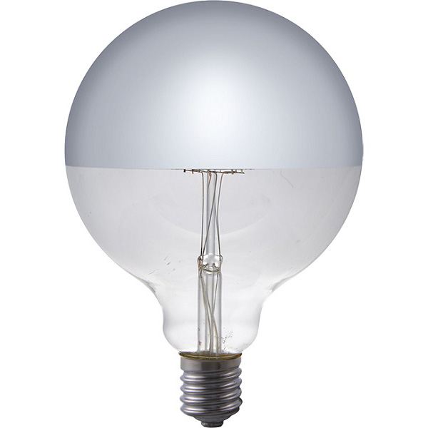 SPL filament LED globe kopspiegellamp 125mm 4W E27 230V 2500K kleur 825 zilver dimbaar