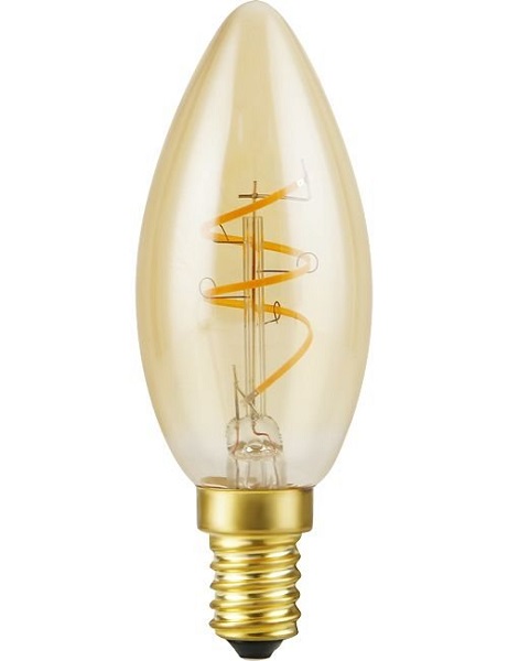 SPL Flex filament LED kaarslamp 2,9W E14 230V 922 2200K goud dimbaar