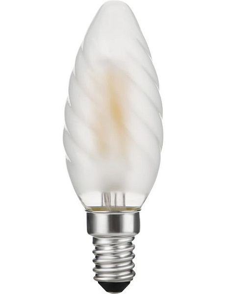 SPL filament LED gedraaide kaarslamp 4W E14 230V 925 2500K mat dimbaar