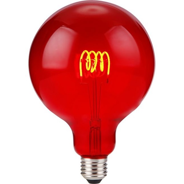 SPL Flex filament LED globelamp 125mm 4W E27 220V-240V Rood Rood helder dimbaar