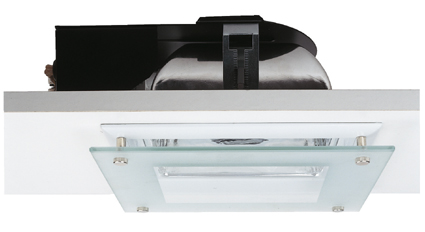 SLV Quor 52 PL-C 2x26W 4 pins plafond inbouwarmatuur gedeeltelijk gesatineerd glas wit 160020 307679