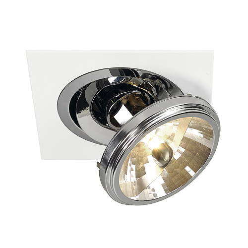 SLV Twister QR111 G53 75W plafond inbouwarmatuur chroom 311207 112842
Maximale plafonddikte van 5-20mm