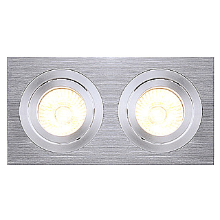 SLV 111362 New Tria II GU10 2x50W plafond inbouwarmatuur alu geborsteld