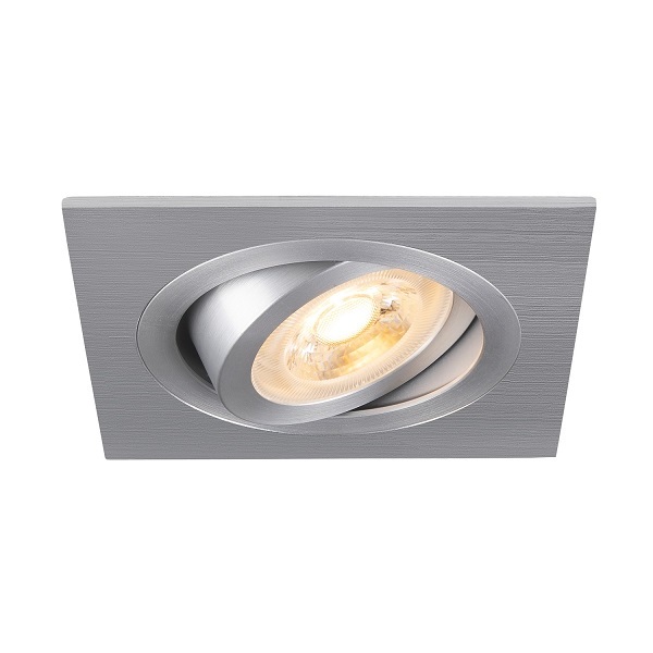 SLV 1007379 New Tria 75 DL inbouwspot vierkant kantelbaar GU10 10W aluminium
