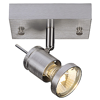SLV Asto GU10 ES50 50W opbouwarmatuur met decoring alu geborsteld, leverbaar met 1, 2, 3 of 4 lampen