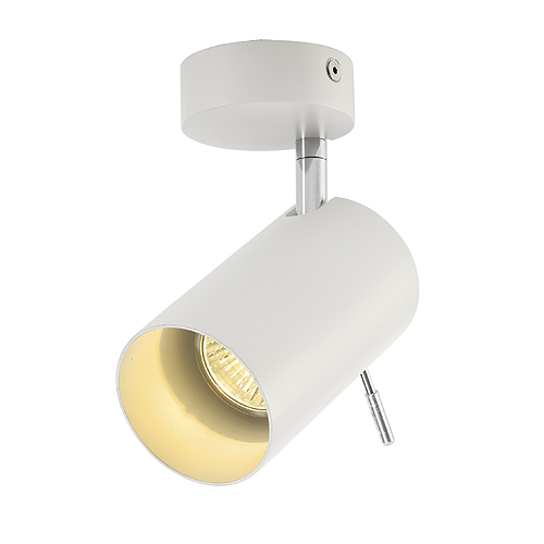 SLV 147411 Asto Tube 1 GU10 ES63 75W wand- en plafond opbouwarmatuur wit