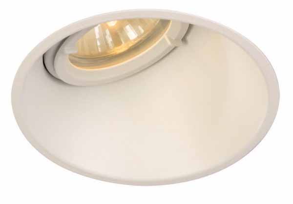 SLV 113151 Horn DL Single GU10 ES50 25W plafond inbouwarmatuur asymmetrisch wit mat