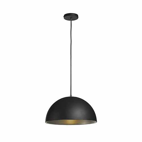 SLV 155900 Forchini M 40 E27 pendelarmatuur E27 40W met stofkabel zwart/zilver