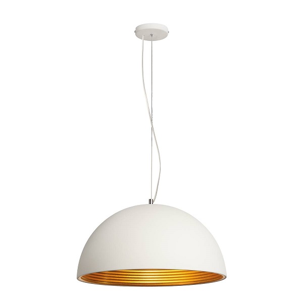 SLV 155931 Forchini M 50 E27 pendelarmatuur E27 40W met stofkabel wit/goud
