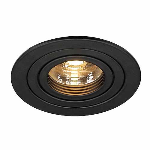SLV 111710 New Tria ES50 GU10 50W plafond inbouwarmatuur round zwart mat met bladveer