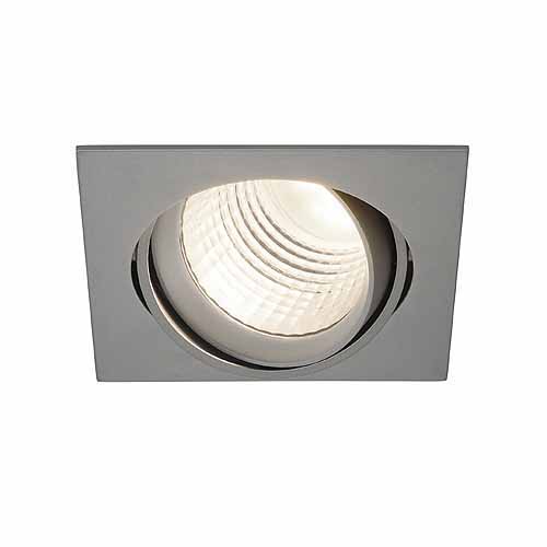 SLV New Tria LED DLMI 28W 4000K 60° met Philips Fortimo LED module plafond inbouwarmatuur square zilvergrijs 113714
