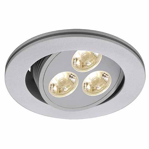 SLV Triton Gimble LED 3x1W 350mA 4000K koudwit wand- en plafond inbouwarmatuur zonder LEDdriver snoer 0,3m met ministekker max. materiaaldikte 20mm wit mat 113610
