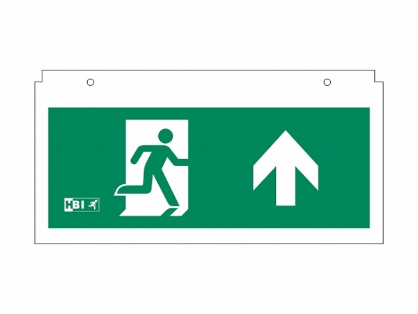 HBI 704QB Plexiplaat enkelzijdig pictogram nooduit rechtdoor