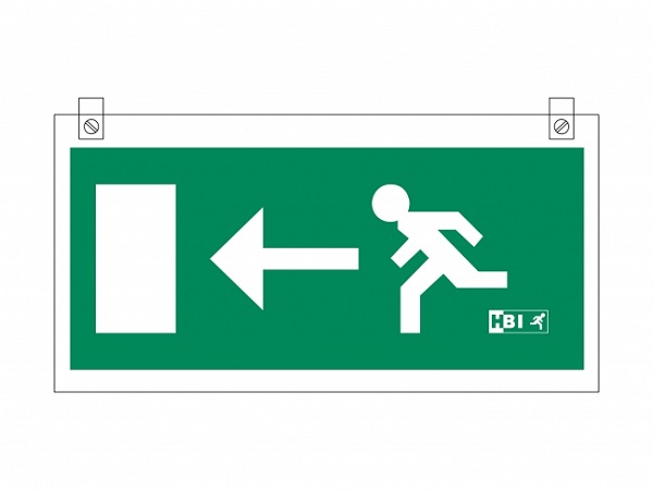 HBI 204PYZ pictogram persoon pijl rechts of links voor 200 serie Polaris II plafondmontage dubbelzijdig ISO7010